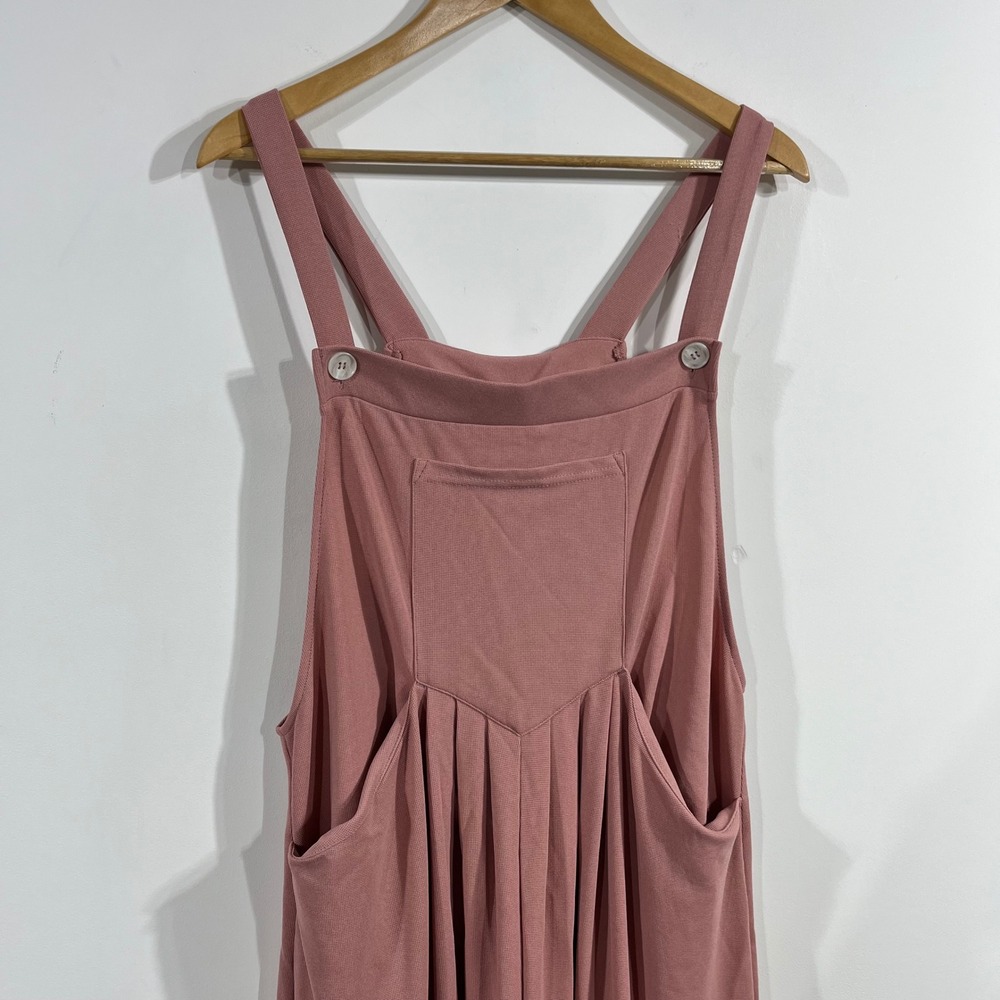 Halara Waffle Ribbed Wide Leg Overalls Pockets Womens XL Athleisure Stretch Boho - Picture 2 of 10